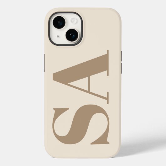 trendiges Antique White mit Monogramm Case-Mate iPhone Hülle (Rückseite)