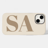 trendiges Antique White mit Monogramm Case-Mate iPhone Hülle (Rückseite (Horizontal))