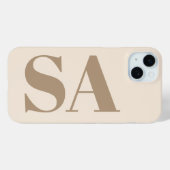 trendiges Antique White mit Monogramm Case-Mate iPhone Hülle (Rückseite (Horizontal))