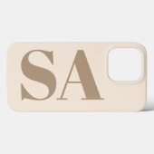 trendiges Antique White mit Monogramm Case-Mate iPhone Hülle (Rückseite (Horizontal))