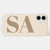 trendiges Antique White mit Monogramm Case-Mate iPhone Hülle (Rückseite (Horizontal))