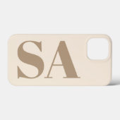 trendiges Antique White mit Monogramm Case-Mate iPhone Hülle (Rückseite (Horizontal))