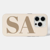 trendiges Antique White mit Monogramm Case-Mate iPhone Hülle (Rückseite (Horizontal))