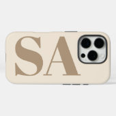 trendiges Antique White mit Monogramm Case-Mate iPhone Hülle (Rückseite (Horizontal))