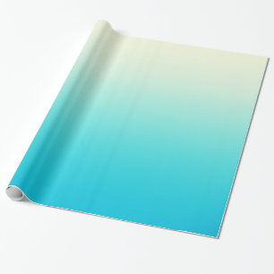Trendiges Aqua Türkis zu Vintage Weiß Ombre Verlau Geschenkpapier
