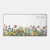Trendiges, Aquarellfarben-Wildblumen-Grenzmuster Schreibtischunterlage (Vorderseite)