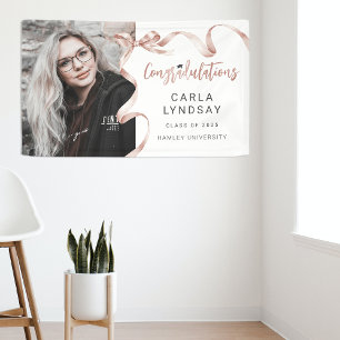 Trendiges Beige-Bogen-Foto-Abschlussbanner Banner