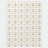 Trendiges Beige Hellbraun Blätter Decke Design Kun (Vorderseite)
