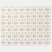 Trendiges Beige Hellbraun Blätter Decke Design Kun (Vorderseite (Horizontal))