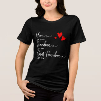 Trendiges benutzerdefiniertes Jahr Mama Oma Ur-Oma Tri-Blend Shirt