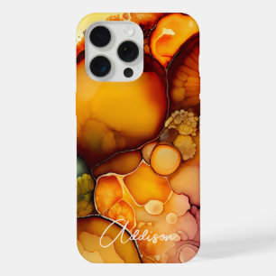 Trendiges Bernstein-Orange abstrakte Wasserfarbe iPhone 15 Pro Max Hülle