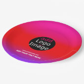 Trendiges Berufliches Party Anpassbare Magenta Pappteller (Schrägansicht)