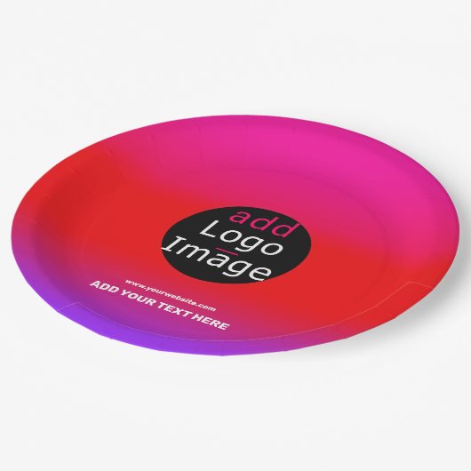 Trendiges Berufliches Party Anpassbare Magenta Pappteller (Schrägansicht)