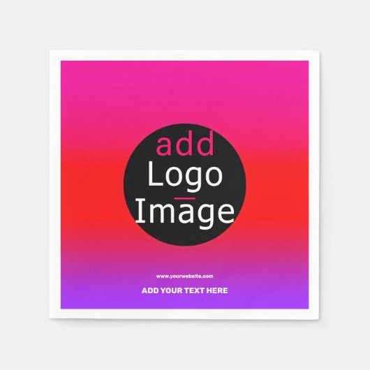 Trendiges Berufliches Party Anpassbare Magenta Serviette (Vorderseite)