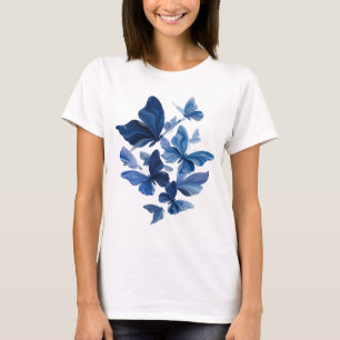 Trendiges Blau BLAUE SCHMETTERLINGE Künstlerisches T-Shirt