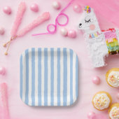 Trendiges Blau gestreift Pappteller (Party)