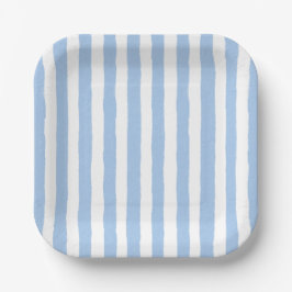 Trendiges Blau gestreift Pappteller