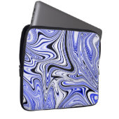Trendiges blaues Marmor-Swirbelmuster Laptopschutzhülle (Vorne Rechts)