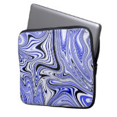 Trendiges blaues Marmor-Swirbelmuster Laptopschutzhülle (Vorderseite Links)