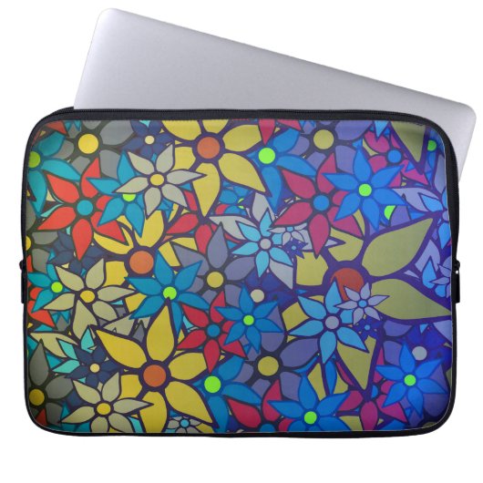 Trendiges Blumenmuster #4 Laptopschutzhülle (Vorderseite)