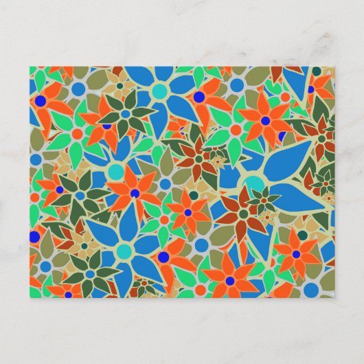Trendiges Blumenmuster #8 Postkarte (Vorderseite)