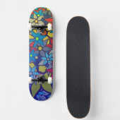 Trendiges Blumenmuster #8 Skateboard (Vorne)