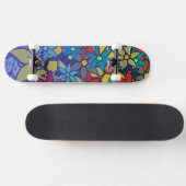Trendiges Blumenmuster #8 Skateboard (Horizontal)