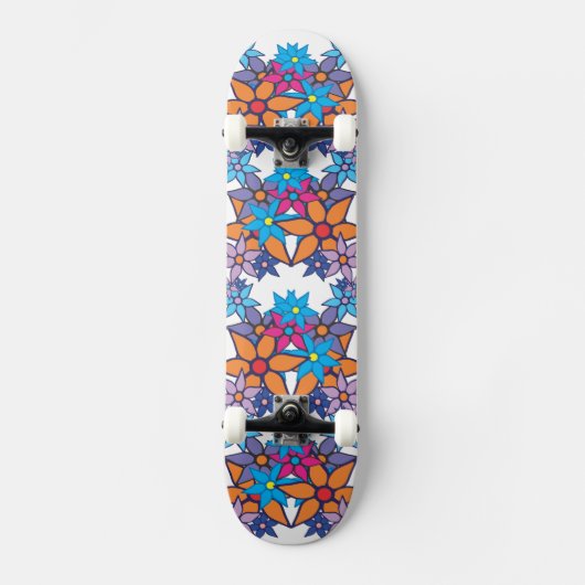 Trendiges Blumenmuster Skateboard (Vorderseite)