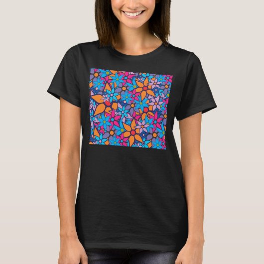 Trendiges Blumenmuster T-Shirt (Vorderseite)