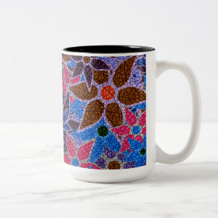 Trendiges Blumenmuster Vintage #2 Zweifarbige Tasse