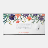 Trendiges botanisches Foliage Muster Mit Monogramm Schreibtischunterlage (Tastatur & Maus)