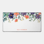 Trendiges botanisches Foliage Muster Mit Monogramm Schreibtischunterlage (Vorderseite)