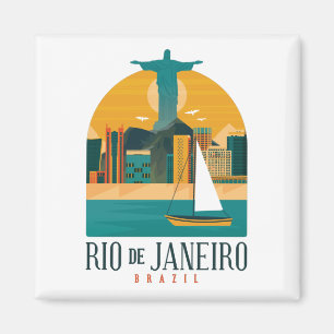 Trendiges Brasilien Stadt Rio de Janeiro Vintage Magnet