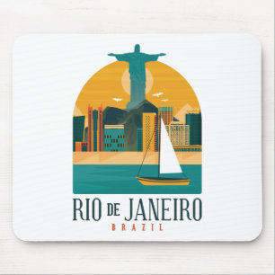 Trendiges Brasilien Stadt Rio de Janeiro Vintage Mousepad