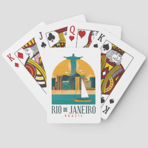 Trendiges Brasilien Stadt Rio de Janeiro Vintage Spielkarten