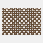 Trendiges braunes und weißes gekreuztes Muster Geschenkpapier Set (Vorderseite 2)