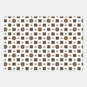 Trendiges braunes und weißes gekreuztes Muster Geschenkpapier Set (Vorderseite)