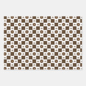 Trendiges braunes und weißes gekreuztes Muster Geschenkpapier Set (Vorderseite 3)