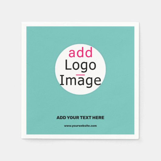 Trendiges Business-Logo Fresh Mint Green Serviette (Vorderseite)