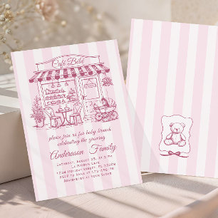Trendiges Café Bebe Französische Coffeeshop Baby S Einladung
