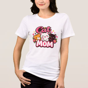 Trendiges Cat Mom T-Shirt   Süßes farbenfrohes Kat Tri-Blend Shirt