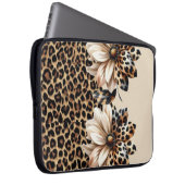 Trendiges Cheetah-Muster mit 3D-Blumengrafik-Lapto Laptopschutzhülle (Vorne Rechts)