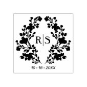 Trendiges Chic Hochzeitszweige Initials Monogram Gummistempel (Prägung)