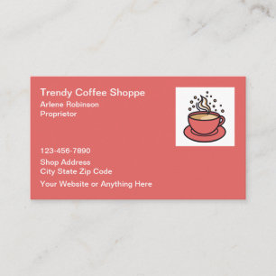 Trendiges Coffee Shop Bistro Café Visitenkarte