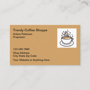 Trendiges Coffee Shop Bistro Café Visitenkarte