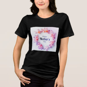 Trendiges Damen-T-Shirt mit halbem Ärmel, lässiges Tri-Blend Shirt