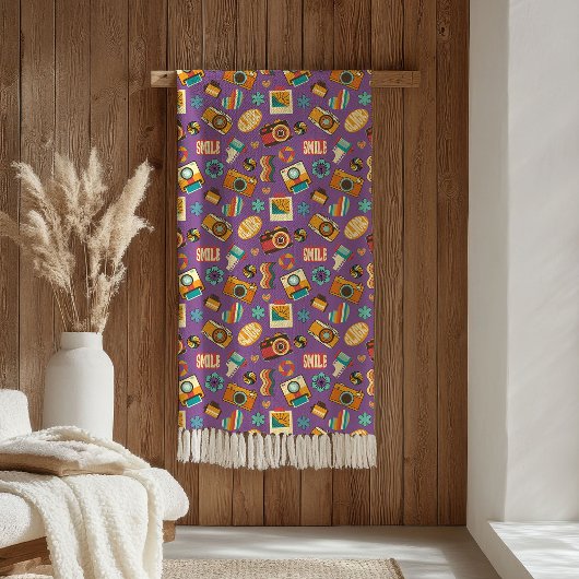 Trendiges Decken-Geschenk 70er Pastell Groovy Desi Fleecedecke