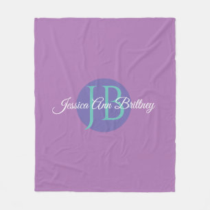 Trendiges Design Namen & Monogramm personalisieren Fleecedecke