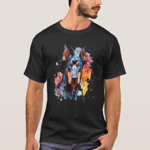 Trendiges Dobermann-Porträt - Hunde-Liebhaber Haus T-Shirt