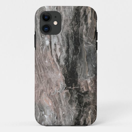 Trendiges dunkles und hellgraues Marmormuster Case-Mate iPhone Hülle (Rückseite)